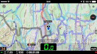 Offline and custom maps  Speedometer 55 for iPhone and iPad version 154 Landscape version [upl. by Hunger202]