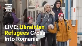 Ukrainian Refugees Cross Into Romania After Russian Invasion I LIVE [upl. by Ahsena]