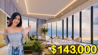 Touring a Pattaya UpComing Beautiful Oceanview Condo  143000 5M THB [upl. by Naget]