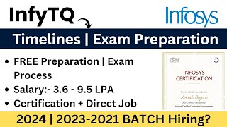 InfyTQ Infosys Exam Timelines Salary 95 LPA  FREE Preparation  2024  202321 BATCH Hiring [upl. by Omolhs]