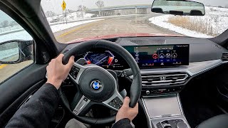 2023 BMW M340i xDrive  Snowy POV Test Drive Binaural Audio [upl. by Worden31]