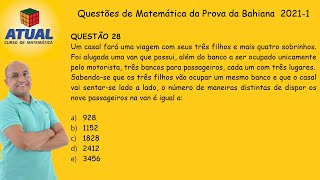 Vestibular da Bahiana  20211  Matemática  Questão 28 [upl. by Hagood]