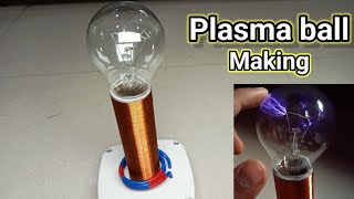 How to make a Plasma💡ball using high voltage ⚡ generator  tesla coil high voltage transformer [upl. by Retsek]