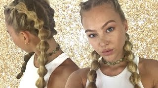 How To Bubble Braid Your Own Hair Tutorial  Hollie Hobin [upl. by Brena]