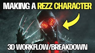 Creating a Rezz Character in 3D  WorkflowBreakdown [upl. by Egroeg]