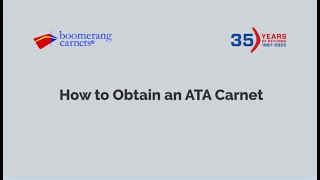 ATA Carnet  How to Obtain an ATA Carnet [upl. by Sucirdor531]