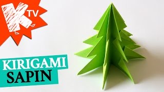 Sapin de noel en papier  kirigami origami facile [upl. by Carrissa952]