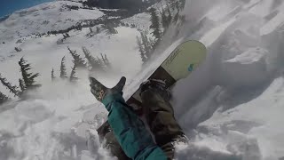 Snowboarder Causes Avalanche · Survives by Inflating Pack [upl. by Uile]