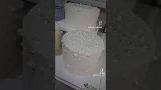 Torta casamiento de buttercream con perlas blancas [upl. by Naamana]