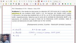 Valencia Matemáticas CCSS Junio 2024 Problema 1 [upl. by Godden]