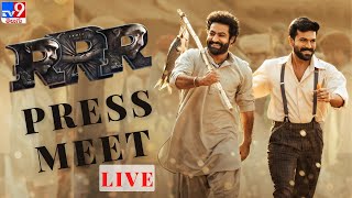 RRR Movie Team Press Meet LIVE  SS Rajamouli  NTR  Ram Charan  Bangalore  TV9 [upl. by Ntsud]