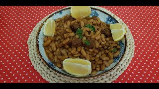 طربقة يخنة الفاصوليا باللحمة مع الأرز فاصوليا يابسة [upl. by Eenej423]