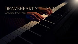 Braveheart X Titanic  James Horner Relaxing Piano Music [upl. by Nosretep905]