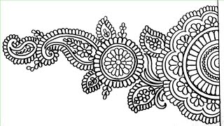 Simple Henna Mehndi Design On Paper  Jana Art Live [upl. by Rosenstein373]