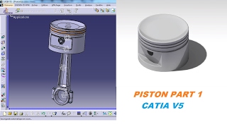 CATIA V5 tutorial 21 Part design  Piston 1 Part 1 [upl. by Annocahs]