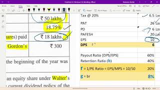 DOUBT Class Dividend Policy of CMA Inter FMBDA 2022 Syll J23 amp D22  Q5aii [upl. by Enoj907]