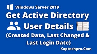 Get All Active Directory Users Details  Using PowerShell [upl. by Ressler]