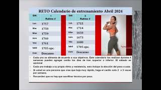 Calendario de entrenamiento Abril 2024 [upl. by Eitnom]