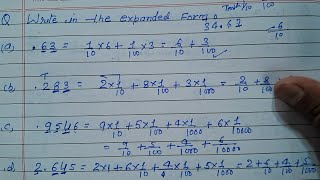 Write the following decimal numbers in Expanded form [upl. by Dot]