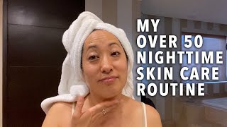 My Over 50 Nighttime Skin Care Routine Moisturizers Gels and Olive Oil [upl. by Nnairac245]