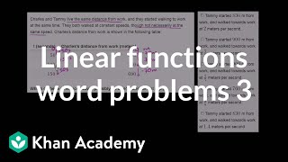 Comparing linear functions word problems 3  Algebra I  Khan Academy [upl. by Ashton]