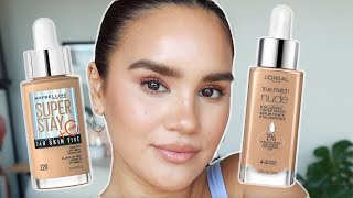 Maybelline amp Loreal Skin Tints Comparison Review amp Application [upl. by Tayib53]