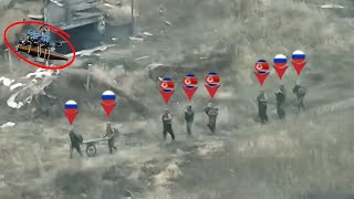 Ukrainian FPV drone mercilessly take out North Korean and Russian marines in shock assault in Kursk [upl. by Robinette582]