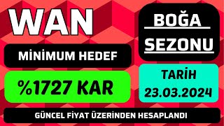 WAN COÄ°N BOÄžA SEZONU EN GARANTÄ° KAR HEDEFÄ° NERESÄ° OLABÄ°LÄ°R bitcoin kriptopara wan wancoin [upl. by Nottirb815]