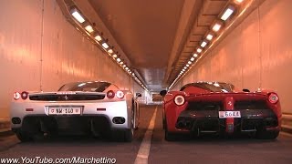 LaFerrari vs Ferrari Enzo INSANE Rev Battle [upl. by Thorbert]