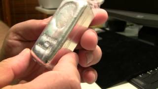 Silver Unboxing  Umicore 500g Poured Bar [upl. by Ahcarb405]