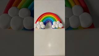 Super clay rainbow 🌈shorts diy art clayhowtomakeclayrainbow [upl. by Aicirtak]