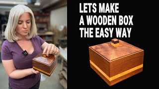 How to make a beautiful wooden box Step by step tutorial  Easy beginner project [upl. by Aicenat]