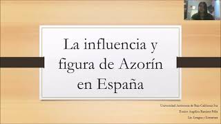 La influencia y figura de Azorín en España [upl. by Lieberman]