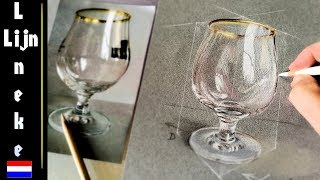 Hoe teken je een Glas in stappen  realistisch [upl. by Jacobina]