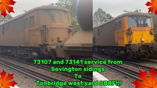 73107 and 73141 service from Sevington sidings to Tonbridge Wedt Yard GBRF [upl. by Kaiser]