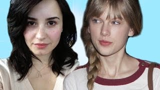 Celebrities Without Makeup Plus a Demi Lovato Makeover Game [upl. by Merrielle583]