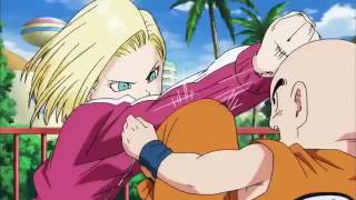 Krillin Vs Android 18 Dragon Ball Super 88 English [upl. by Cir]