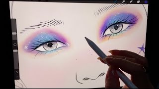 iPad ASMR Relaxing Makeup on Face Chart ✨ whispering  those relaxing little ipad taps we all love [upl. by Niveek347]