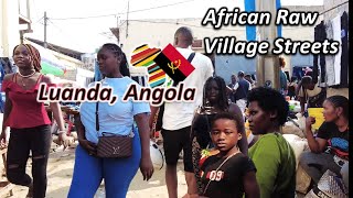 Luanda Angola Raw Streets of Hoje Ya Henda Village Market HD [upl. by Pepe]