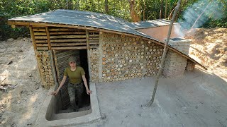 Creative Building Underground Private Bushcraft Shelter For Survival In the root of Plastic [upl. by Eiba117]