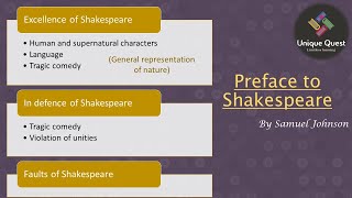 Explained in Tamil by Unique Quest Preface to Shakespeare by Samuel Johnson [upl. by Jannelle]