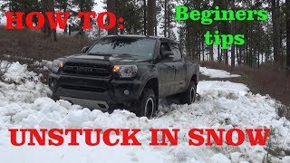 How to get unstuck from deep snow simple tips for new four wheelers [upl. by Lesley]