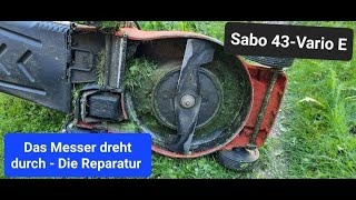 Sabo 43Vario E Messer vom Rasenmäher dreht durch Die Reparatur [upl. by Napoleon]