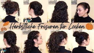 HERBSTLICHE FRISUREN FÜR LOCKEN 🍂✨  7 verschiedene Styles  auch für quotAnfängerquot 🤩🍁  IamAniva [upl. by Annaili]