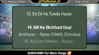 1941 to 1950 top hindi songs bollywood । thenaveen oldmusic facts music [upl. by Fisher985]