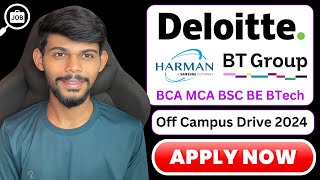 Deloitte amp Harman Hiring Freshers  Off Campus Drive 2024 [upl. by Nevear]