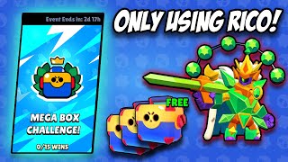 👑BEATING THE MEGA BOX CHALLENGE USING ONLY RICO😈🌟 l Brawl Stars [upl. by Tonneson]