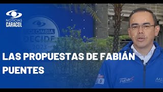 Fabián Puentes candidato al Concejo de Bogotá expuso sus propuestas en la Plaza Caracol [upl. by Darreg343]