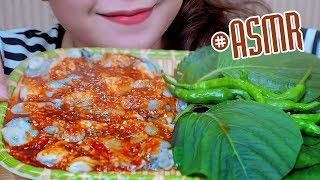 ASMR RAW Milk oysters mixed in extreme spicy sauce  SOFT EATING SOUNDS  LINH ASMR [upl. by Nenney]