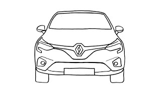 Renault Clio 5 Araba Çizimi  Clio Araba Çizimi Kolay  Renault Çizimleri  How To Draw Renault Clio [upl. by Afatsom]